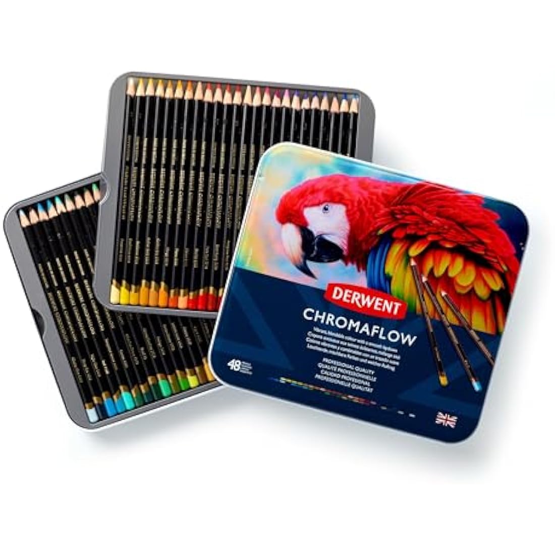 Derwent Chromaflow Colored Pencils – Set of 48 Professional Tin