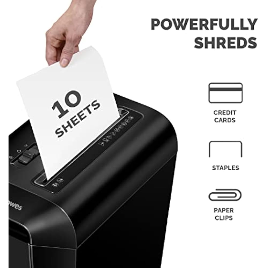 Fellowes LX65 Cross-Cut Paper Shredder | 10-Sheet High Security P-4