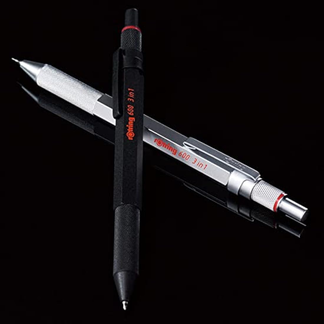 rOtring 600 3-in-1 Multicolour Pen & 0.5mm Mechanical Pencil | Silver