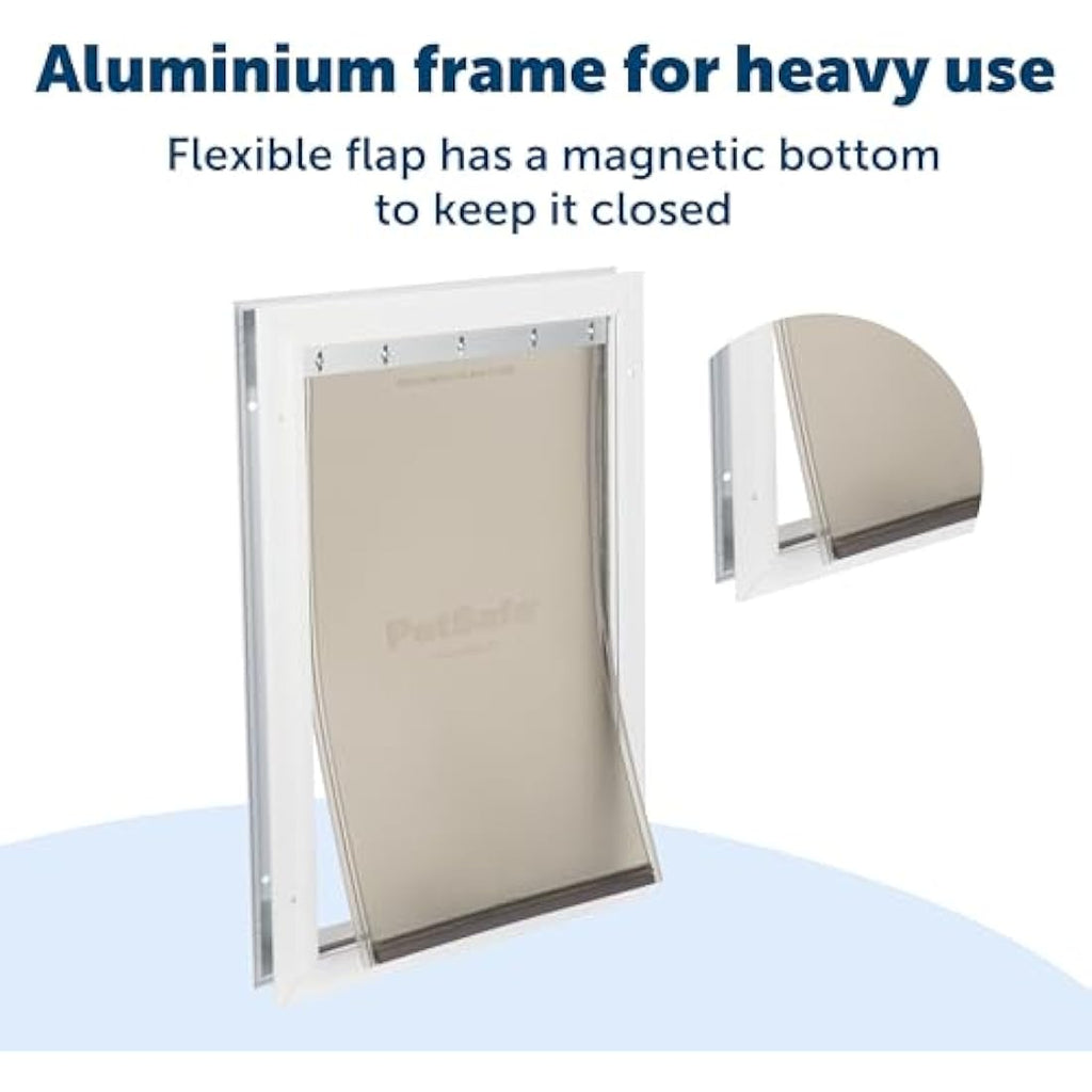 PetSafe Aluminium Pet Door – Durable Small Dog & Cat Flap, White