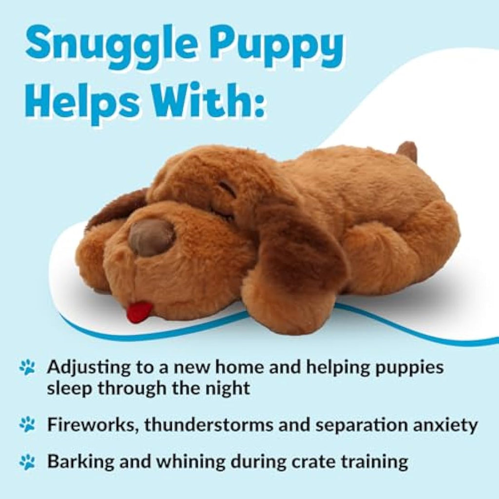 Snuggle Puppy Heartbeat Toy – Calming Anxiety Relief Aid in Biscuit