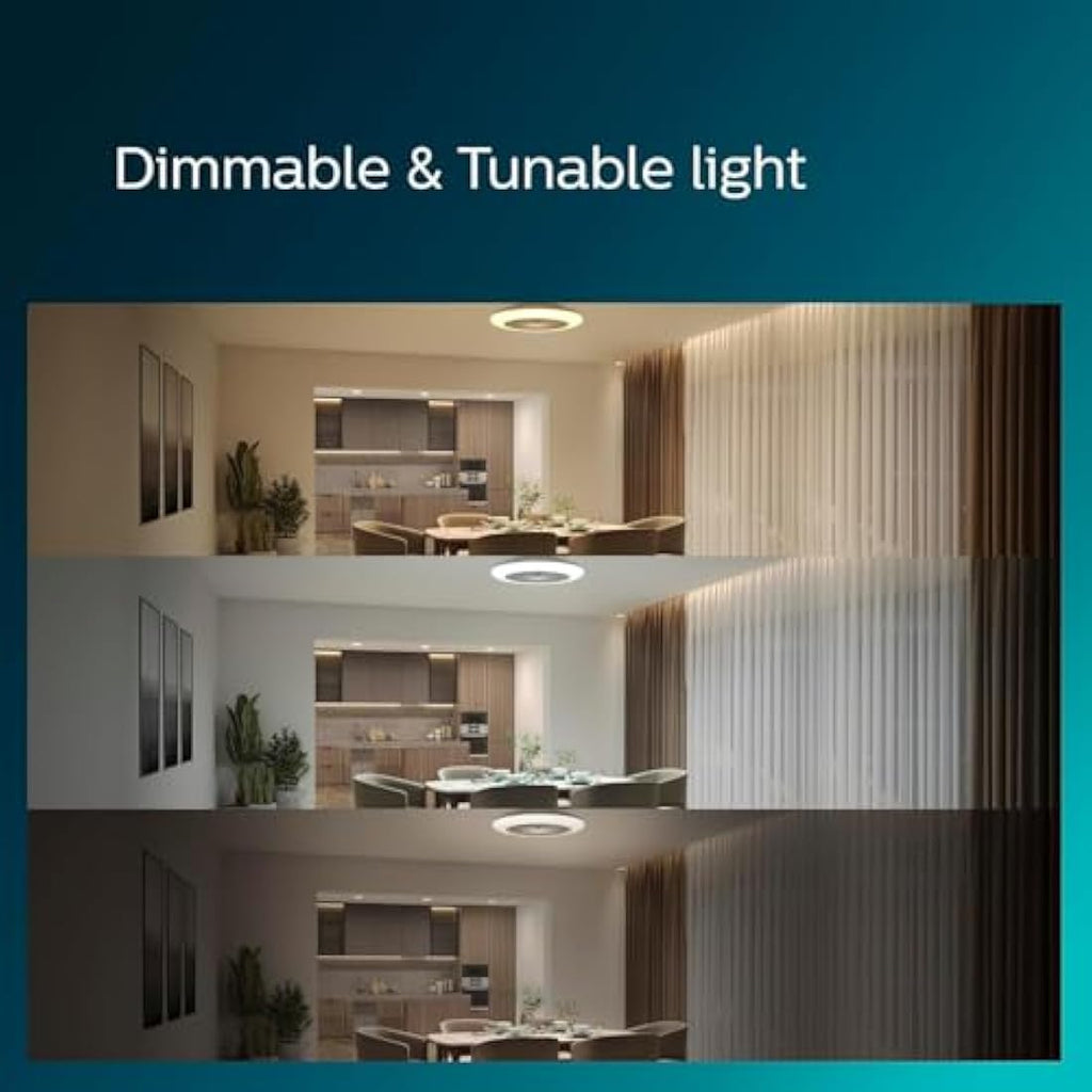 Philips LED Round Fan Light | 25W+60W Slim Ceiling Fan with Remote
