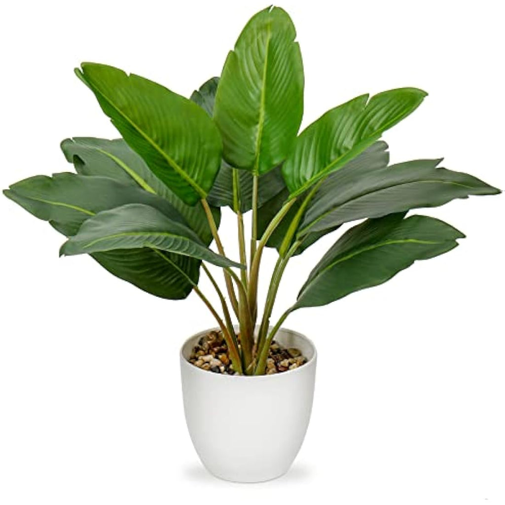 Hollyone 37cm Artificial Bird of Paradise – Faux Tropical Desk Plant