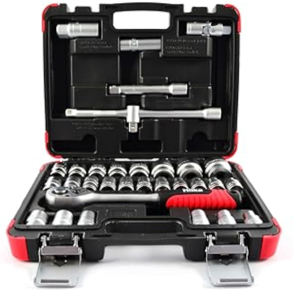 Hilka 32-Piece 1/2-Inch Drive Socket Set | Chrome Vanadium Steel