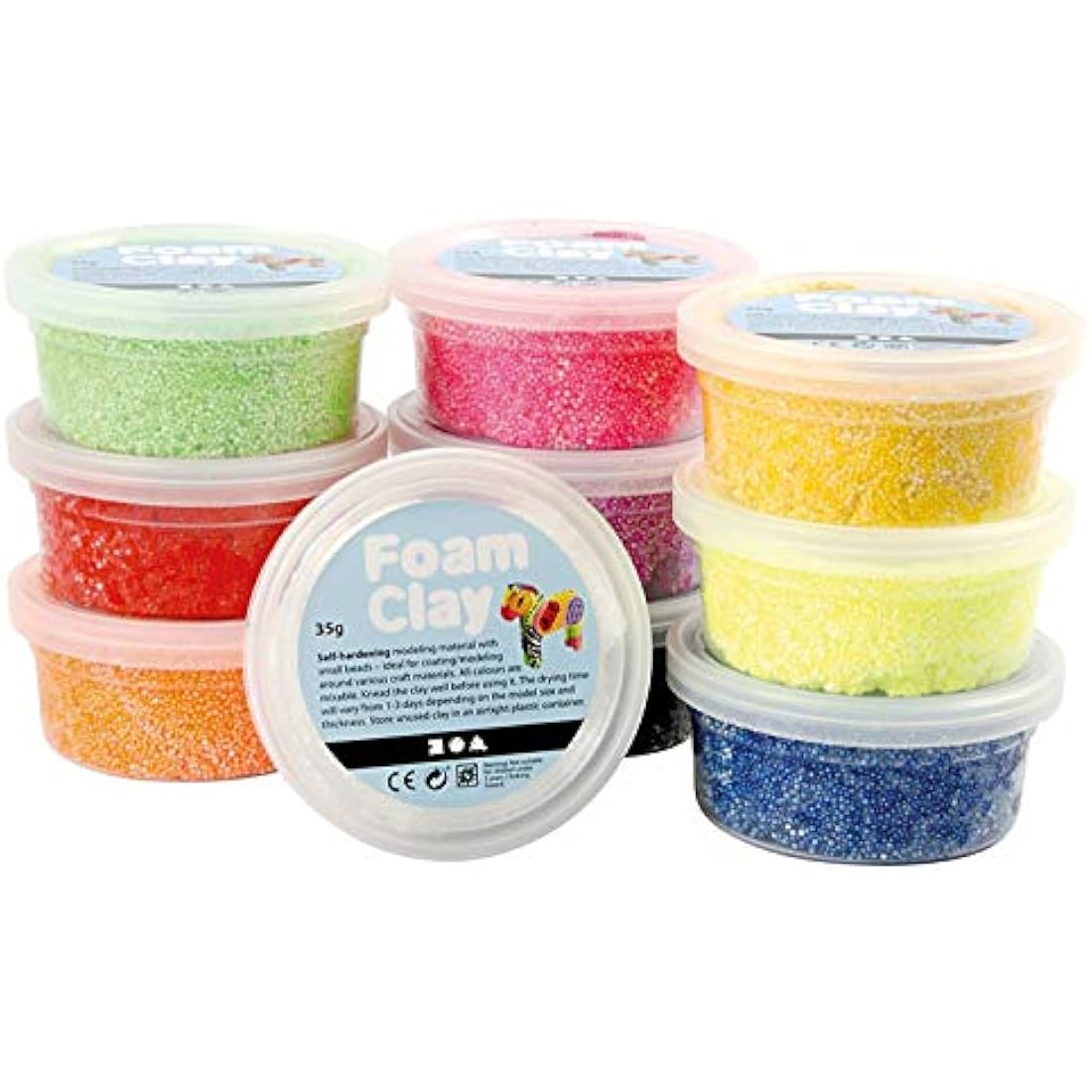 Jolof Store Foam Clay – Air-Dried Modeling Mass for Kids, 35g, 10 Pcs