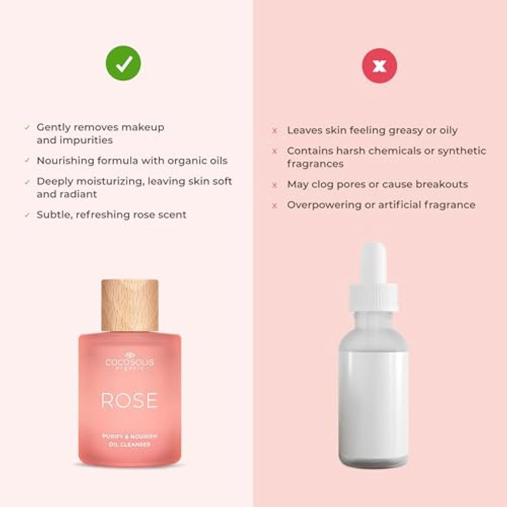 COCOSOLIS ROSE Purify & Nourish Oil Cleanser | Vegan Makeup Remover