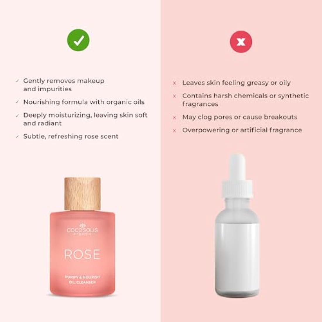 COCOSOLIS ROSE Purify & Nourish Oil Cleanser | Vegan Makeup Remover