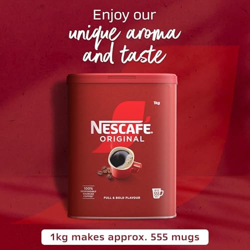 NESCAFÉ Original Instant Coffee - 1kg Bulk Tin for Morning Brew