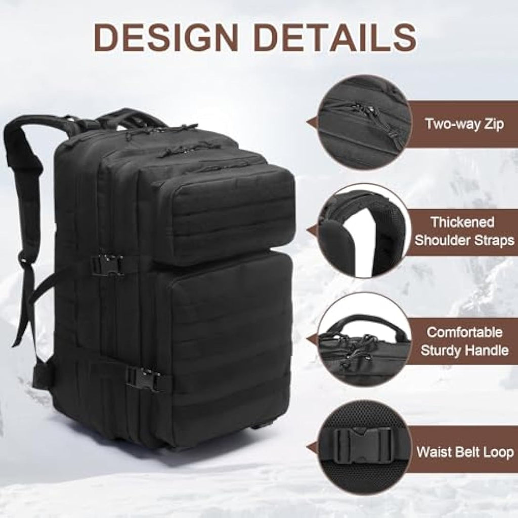 SHANNA 45L Military Tactical Backpack | Waterproof Molle Hiking Rucksack