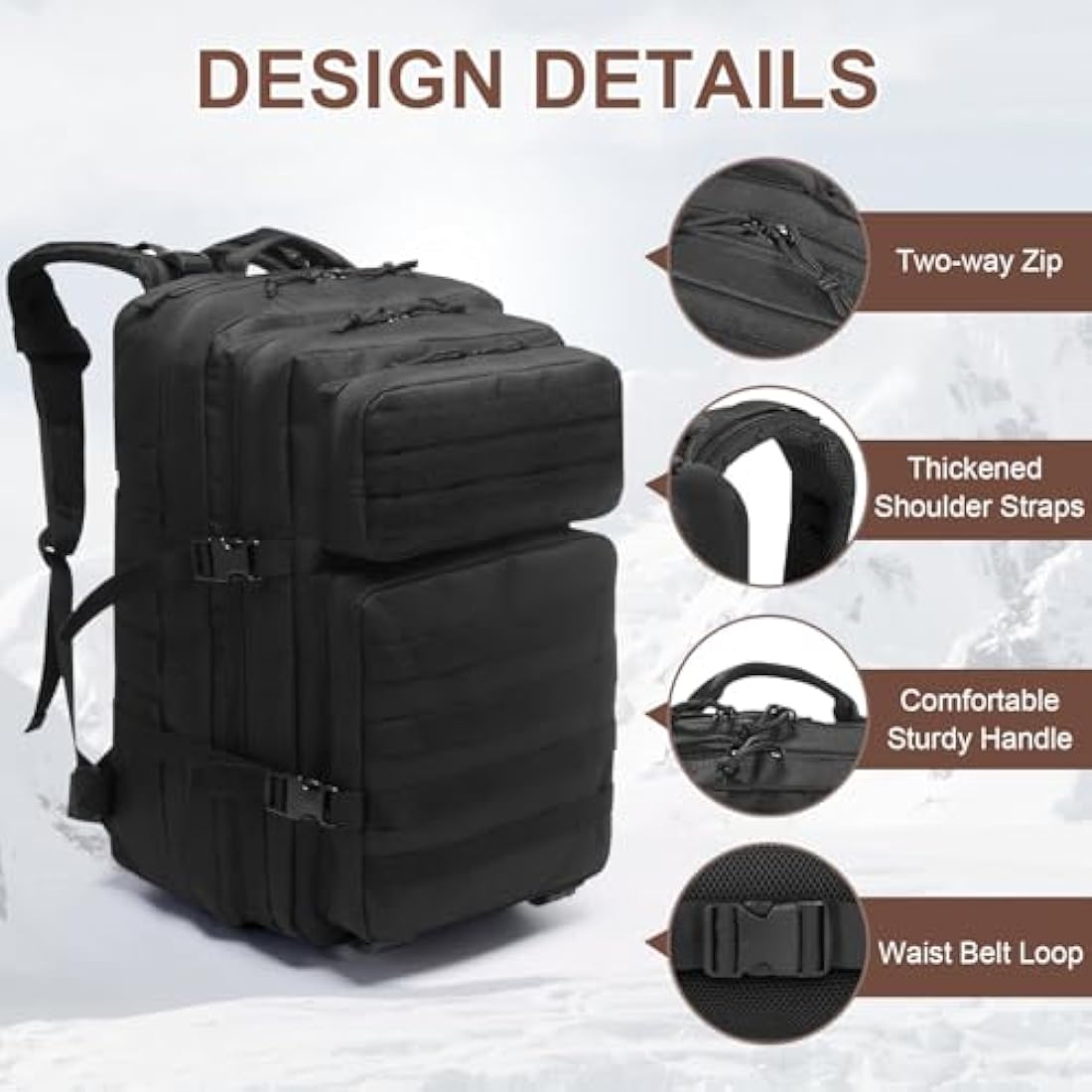 SHANNA 45L Military Tactical Backpack | Waterproof Molle Hiking Rucksack