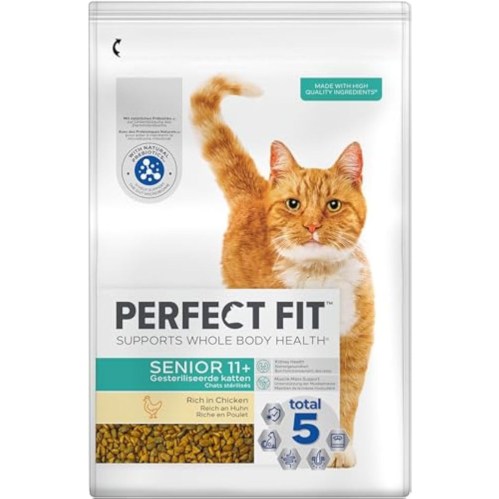 Perfect Fit Senior 11+ Dry Cat Food - Rich in Chicken - 3 x 2.8kg