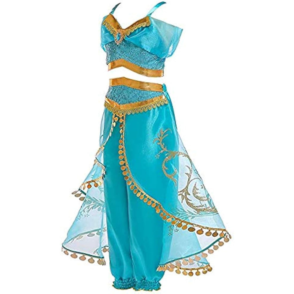 Jasmine Princess Costume – Girls Sequined Two-Piece Set