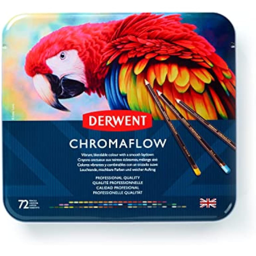 Derwent Chromaflow Colored Pencils – Set of 72 Professional Art Tins