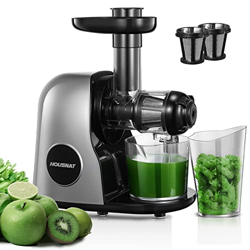 HOUSNAT Slow Masticating Juicer – Cold Press Extractor for Fruit & Veg