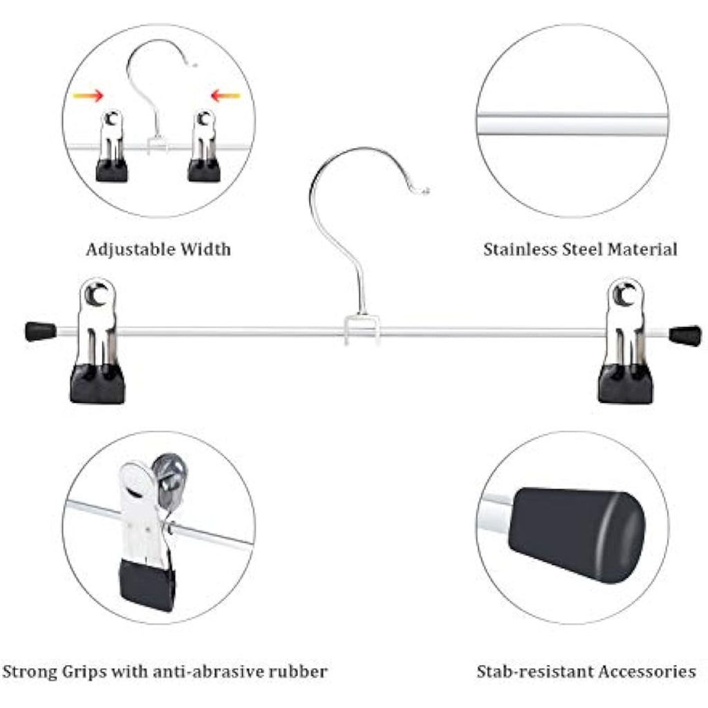 Jolof Store Metal Trouser Hangers - 20 Pack Space Saving Skirt Hangers