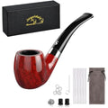Joyoldelf Handmade Tobacco Pipe Set – Flat Bottom Smoking Kit with Gift Box