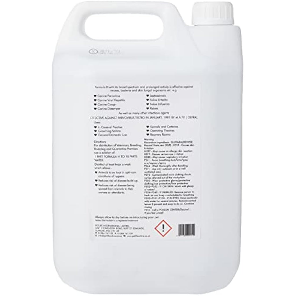 Formula H Petlife Concentrated Pet-Safe Disinfectant - 5 Litre