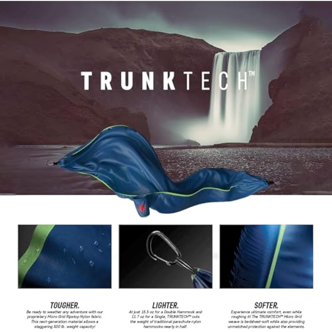 Grand Trunk TrunkTech Double Hammock | Ripstop Nylon - Bluu Nile