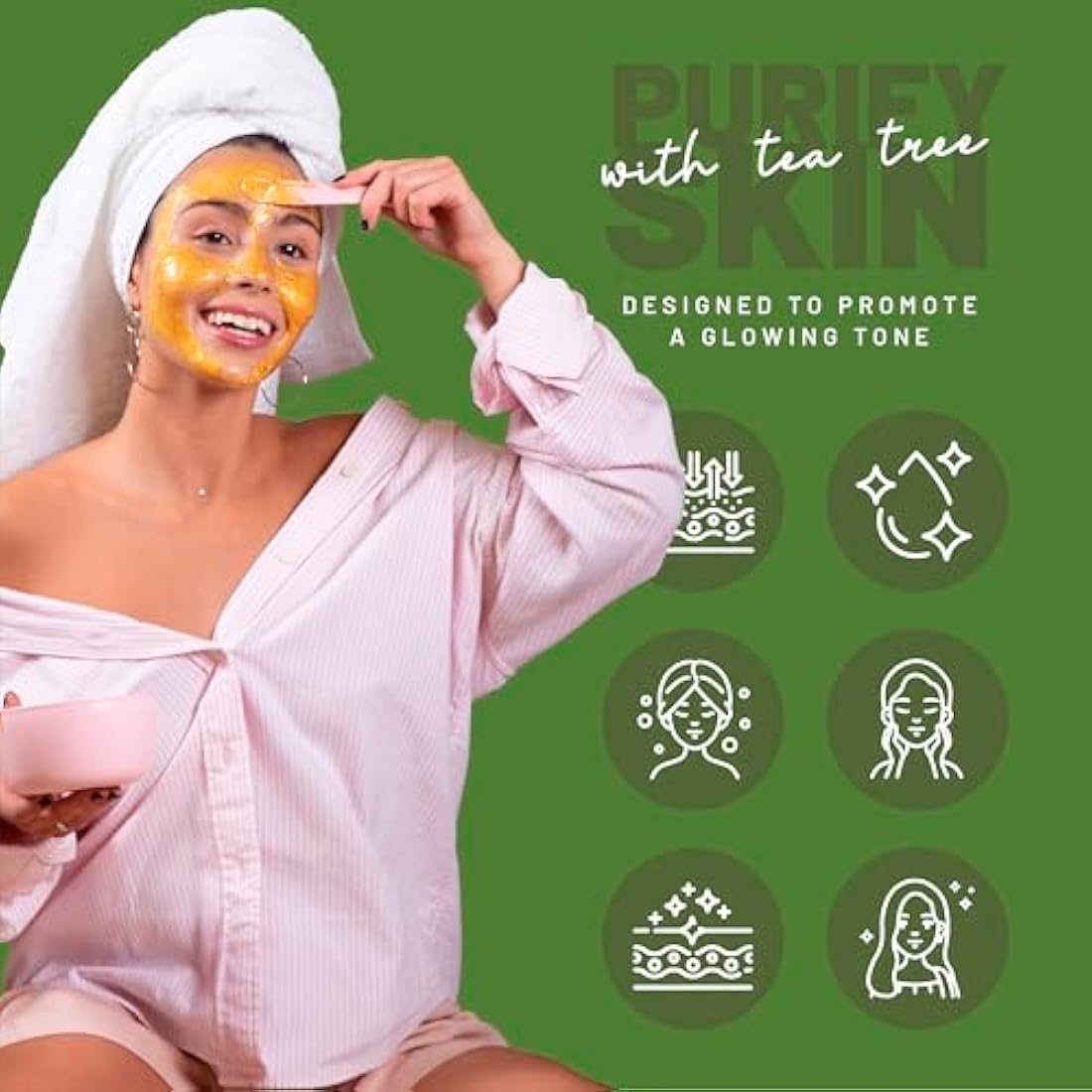 BRÜUN Tea Tree Jelly Mask – Peel-Off Rubber Face Mask Powder, 23 fl oz
