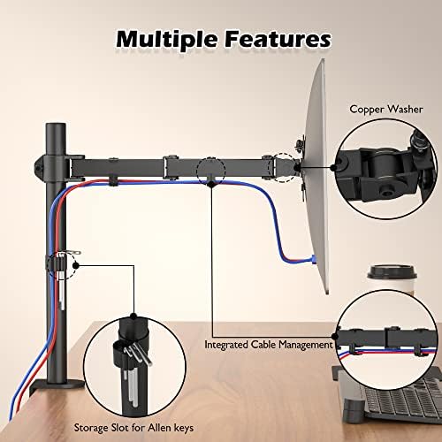 BONTEC Single Monitor Arm Desk Mount | 13-32 inch VESA Stand
