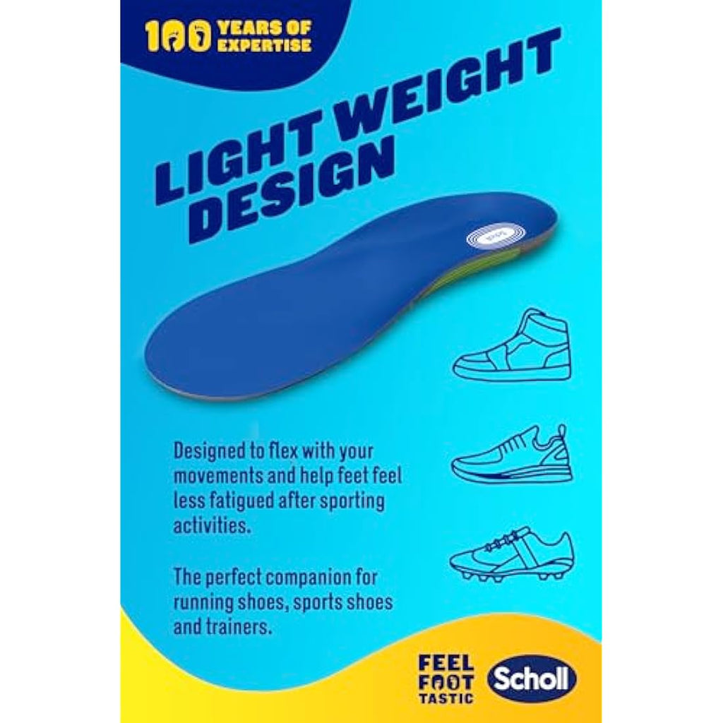 Scholl GelActiv Sport Insoles for Men | Shock Absorbing Gel – Sizes 7-12