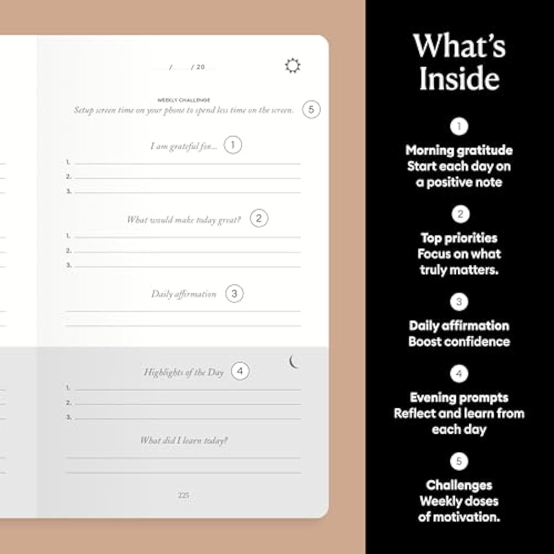 Intelligent Change: The Five Minute Gratitude Journal - Sunshine Yellow