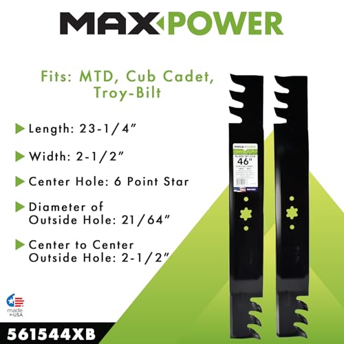 MaxPower 46-in Commercial Mulching Blade Set for MTD, Cub Cadet, Troy-Bilt