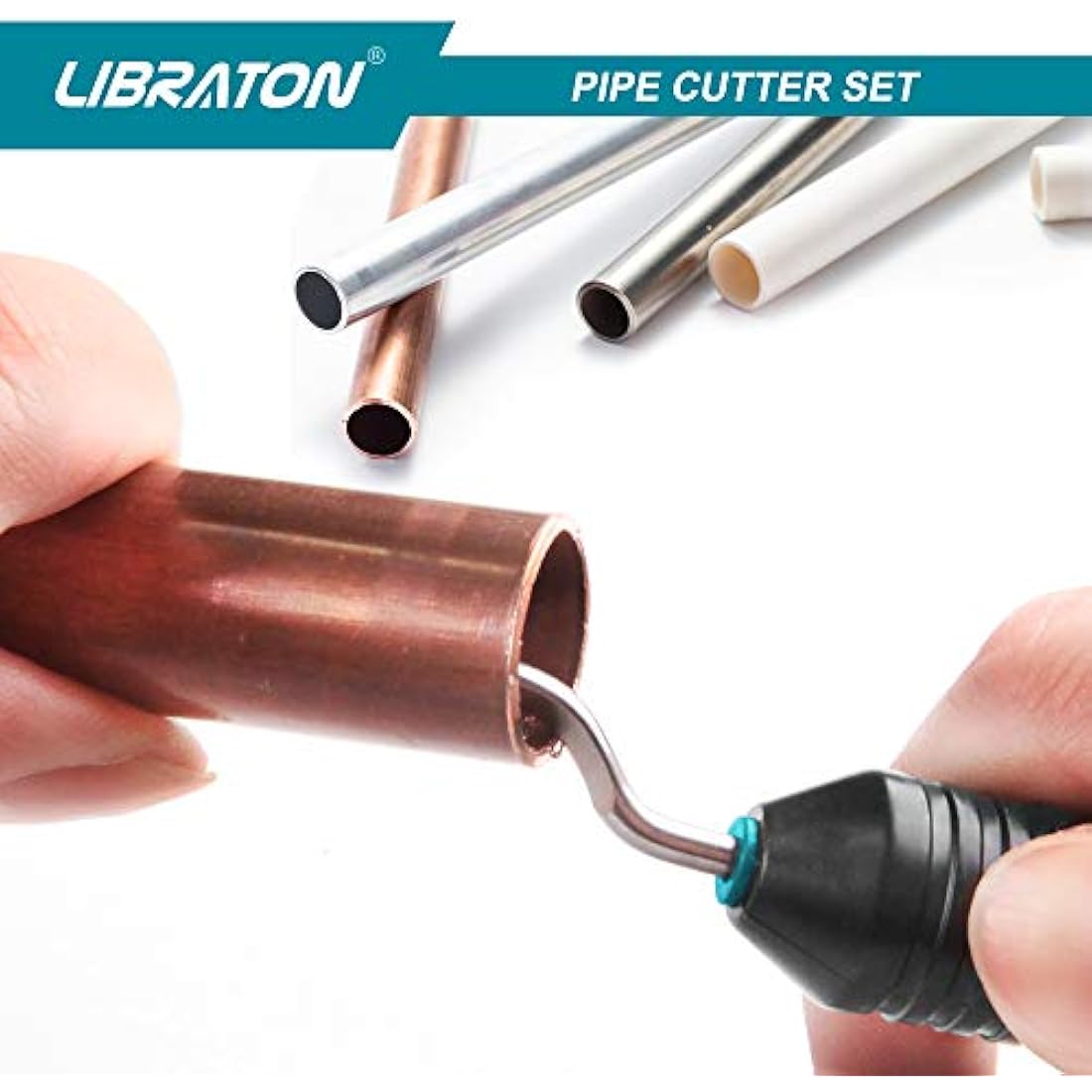 Libraton Heavy-Duty Pipe Cutter (5-50mm) with HSS Deburring Tool