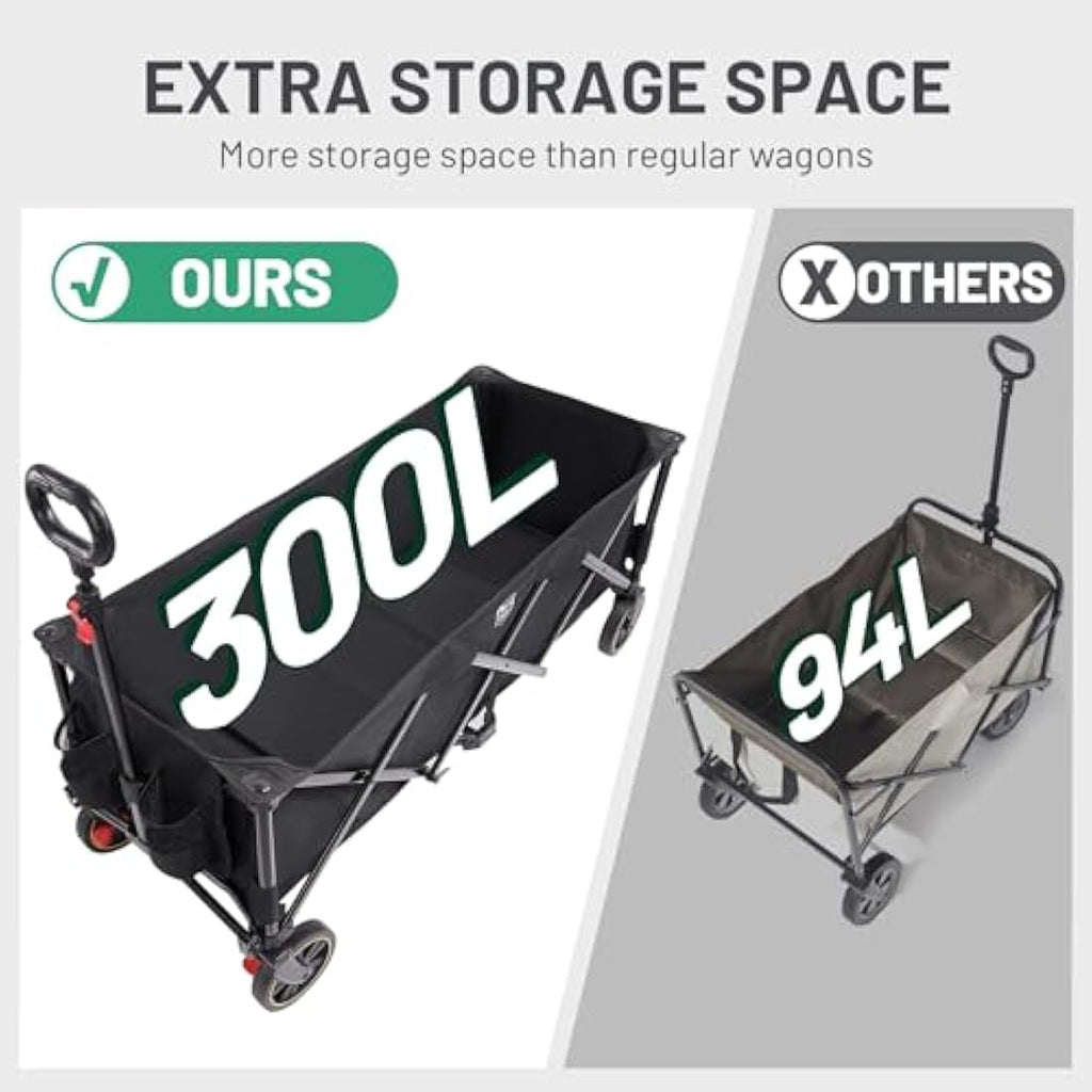 Timber Ridge 300L Heavy Duty Folding Wagon – Large Festival Trolley