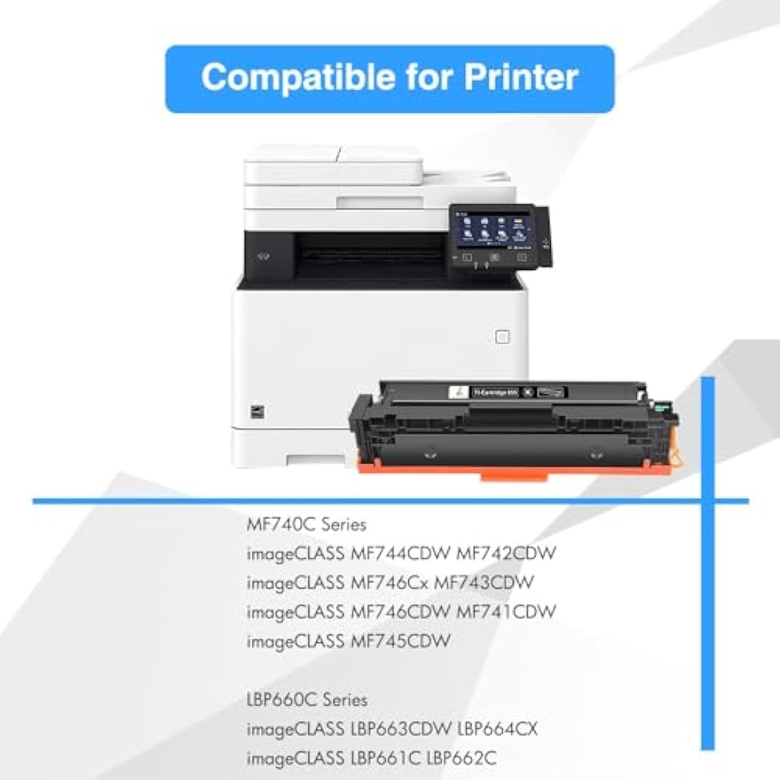 True Image Compatible Canon 055 055H Toner Cartridges, 4-Pack CMYK