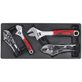 Sealey TBT04 Tool Tray: 4pc Locking Pliers and Adjustable Wrench Set