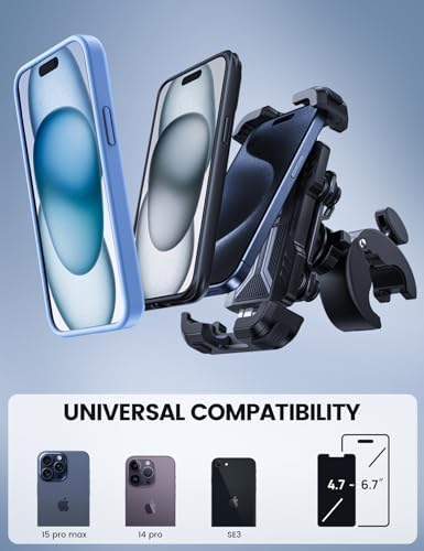 Lamicall Dual Anti-Shock Motorcycle Phone Mount – Quick Release Bike Holder