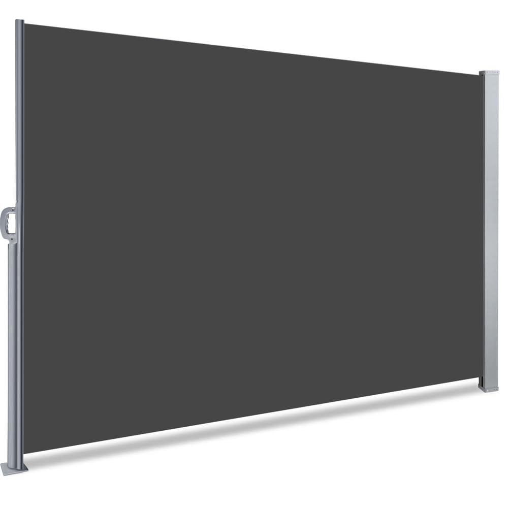 VOUNOT Retractable Side Awning | 180x300cm Garden Privacy Screen, Grey