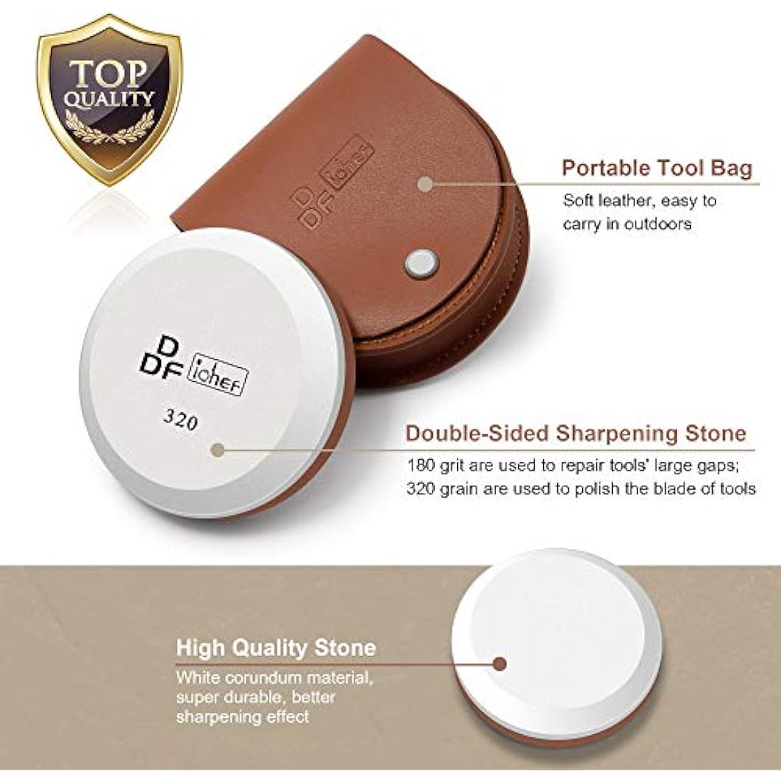 DDF IohEF Axe Sharpening Stone – 180/320 Grit Dual Side Tool Sharpener