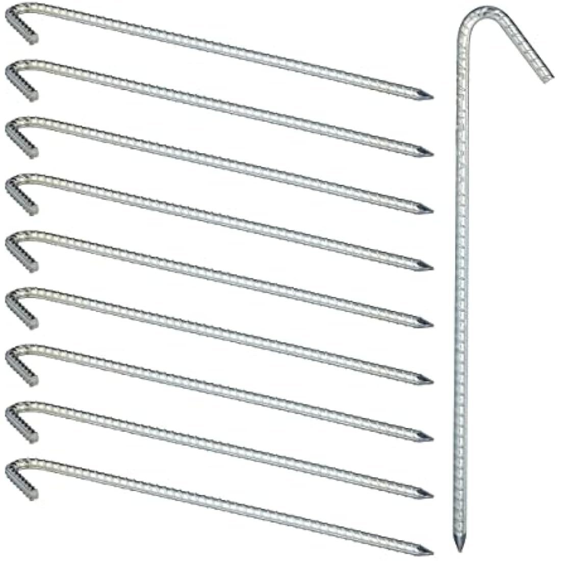 Jolof Store Galvanized Steel Ground Anchors - 39cm Heavy Duty Tent Pegs