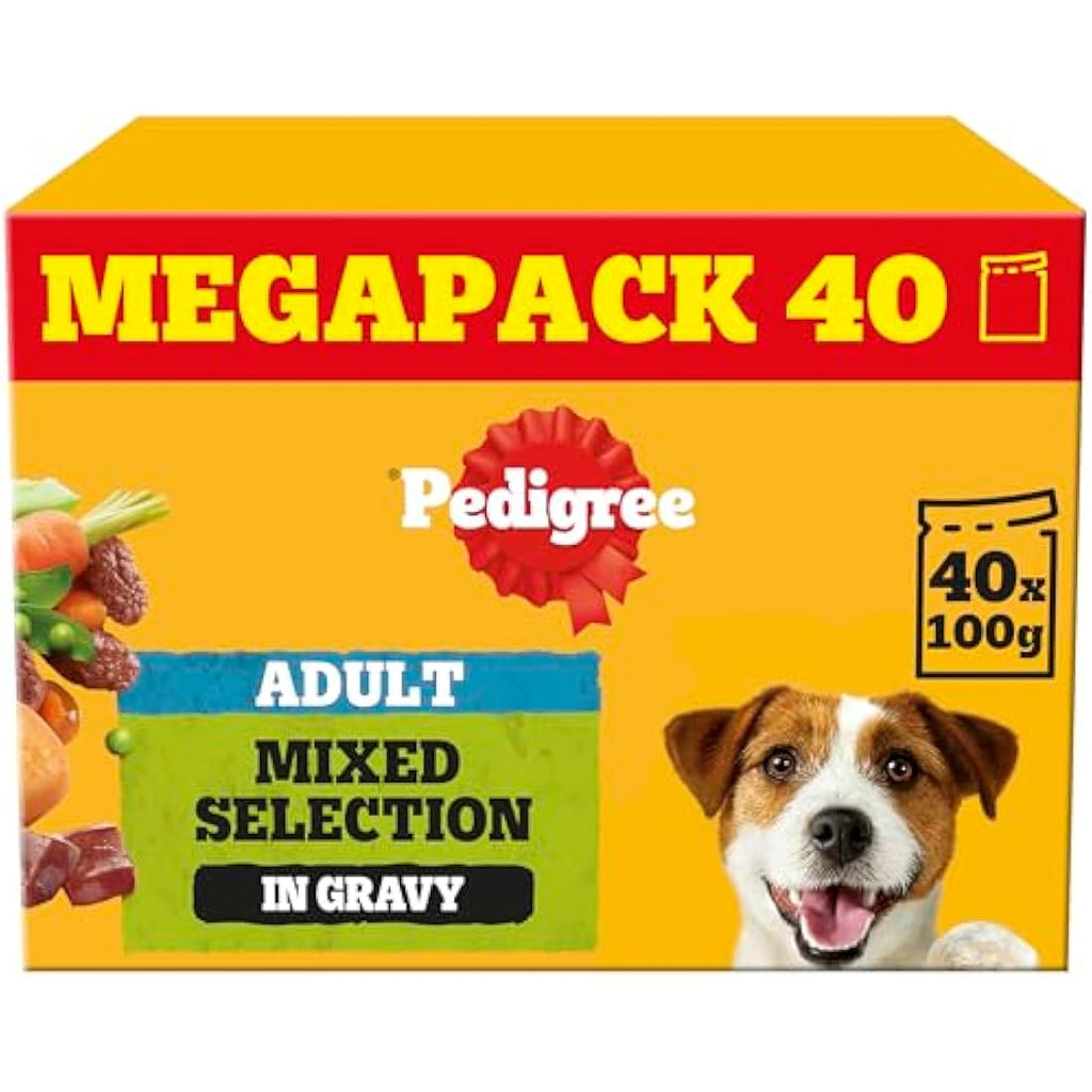 Pedigree Adult Wet Dog Food Mixed Selection in Gravy | 40 x 100g