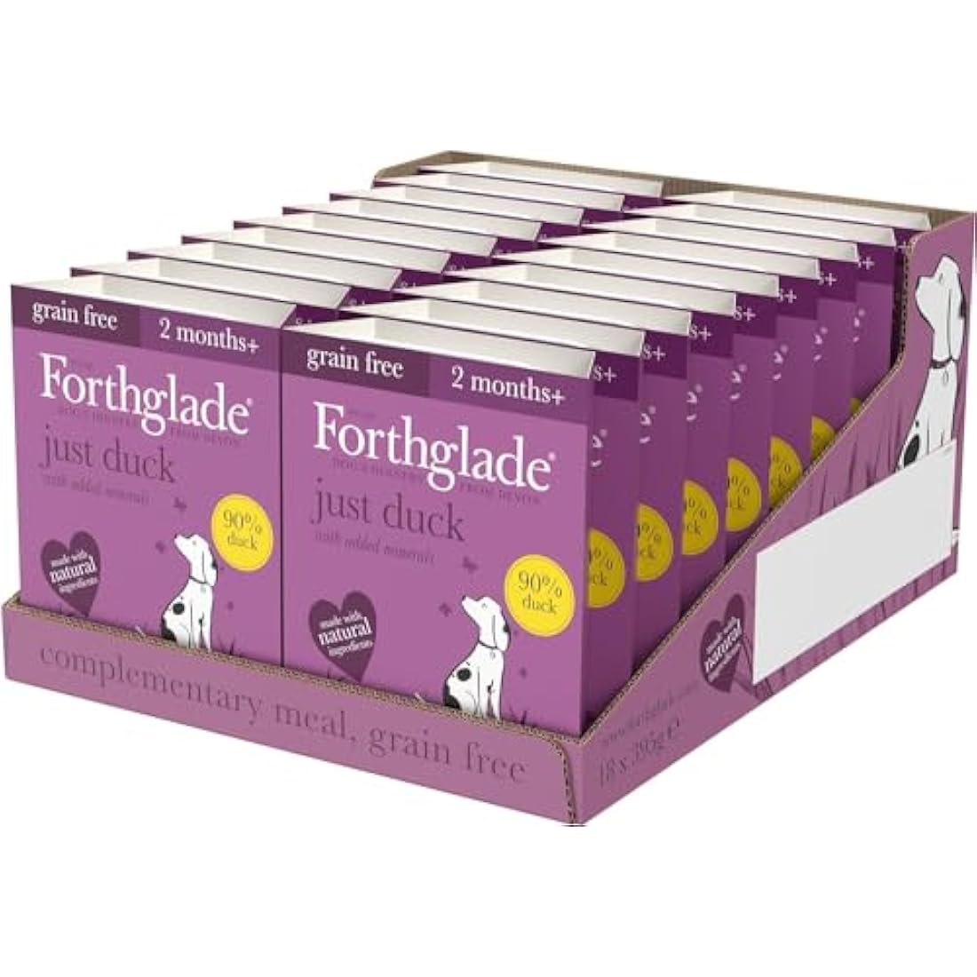 Forthglade Grain Free Wet Dog Food – 90% Duck & Vegetables (18 x 395g)