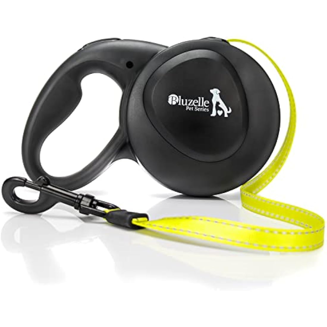 Bluzelle 8m Retractable Dog Leash – Reflective Neon Nylon for Dogs up to 50kg