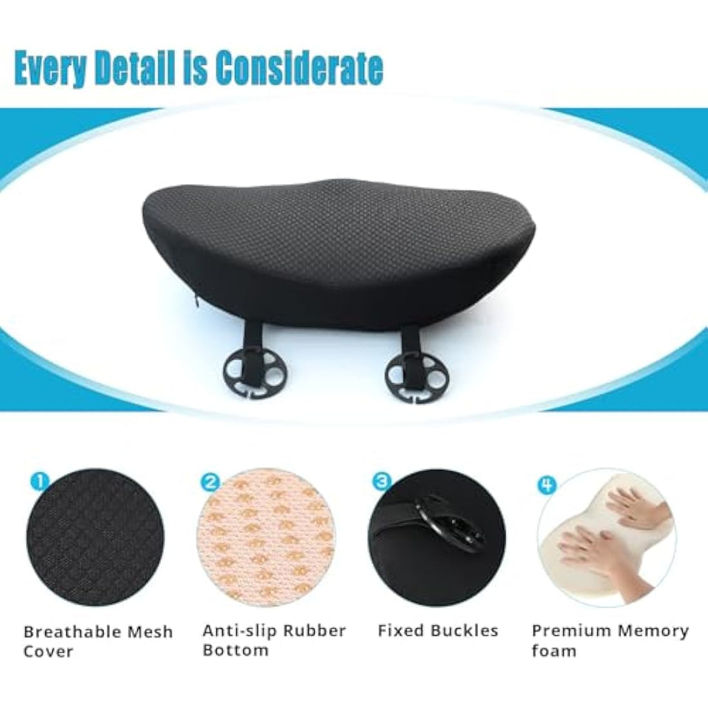 OLYDON Car Seat Cushion – Memory Foam Lumbar Support for Driving, Black