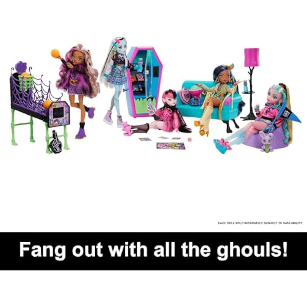 Monster High Student Lounge Playset with Vending Machine & Pets