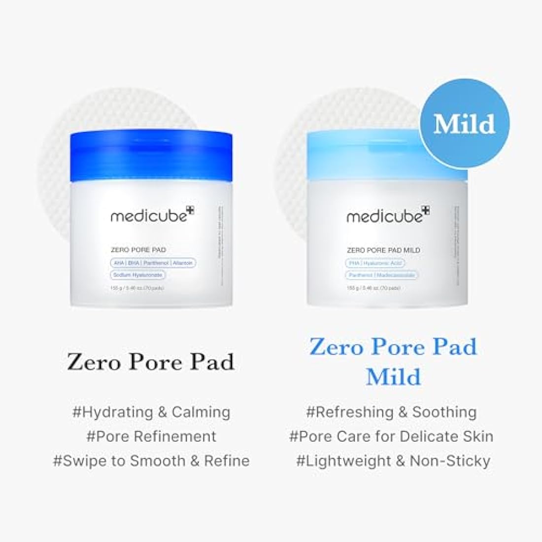 Medicube Zero Pore Pads Mild 2.0 – PHA Exfoliating Toner Pads (70ct)