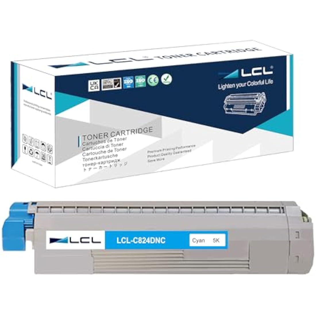 LCL Remanufactured Cyan Toner Cartridge for OKI C824 C834 C844 Series