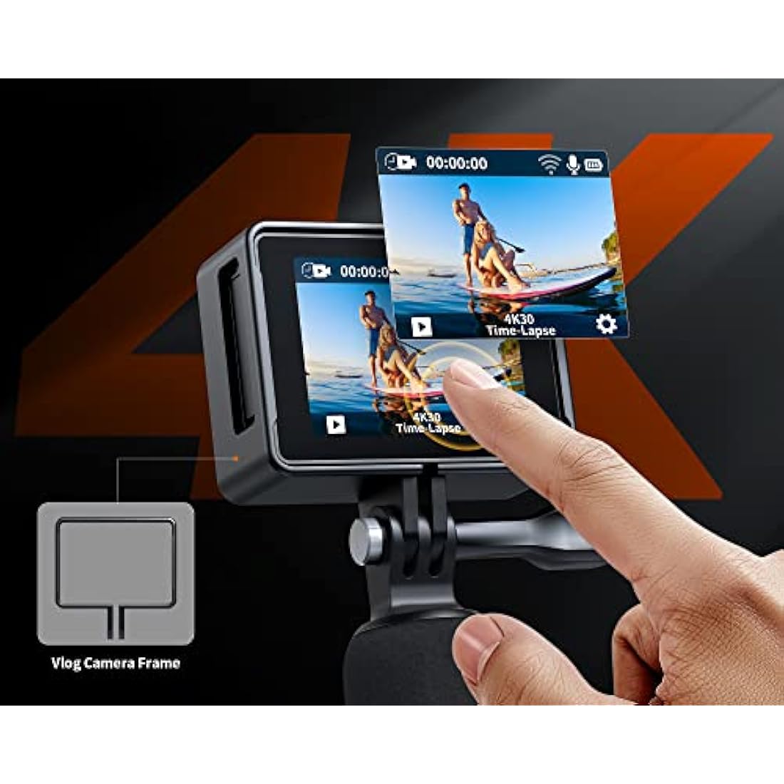 iZEEKER 4K Action Camera – 20MP Waterproof Underwater Helmet Cam