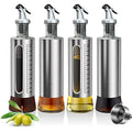 ACEWARMS Glass Oil Dispenser Bottle Set - 500ml Drip-Free Cruet, 4 Pack