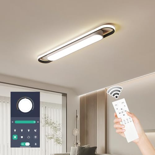 Naroume Modern Linear LED Ceiling Light | Dimmable Smart Flush Mount 92cm