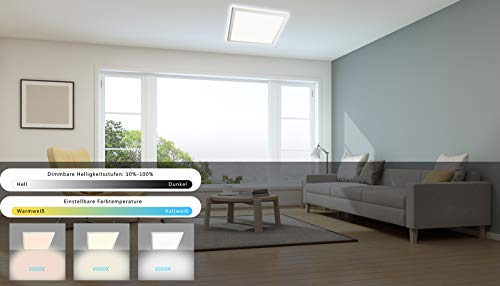 IMPTS LED Ceiling Light Panel | 18W Dimmable 30x30cm Flat Lamp |