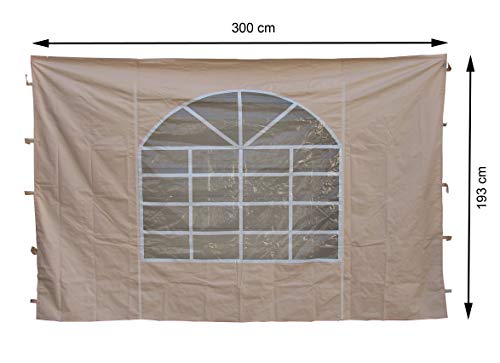 Quick Star Gazebo Side Wall – Sand Polyester with PVC Window, 2 Pack
