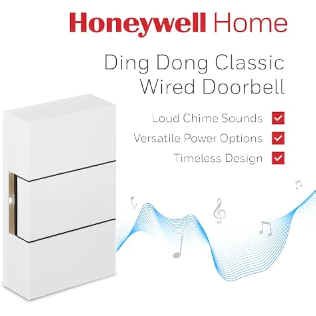 Honeywell Home D117 Classic Wired Doorbell Chime - White Finish