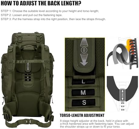 Tactical Military Rucksack - Large Molle Hiking Backpack