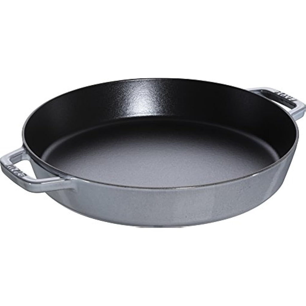 STAUB Cast Iron Frying Pan – 34 cm Enameled Skillet in Graphite Grey
